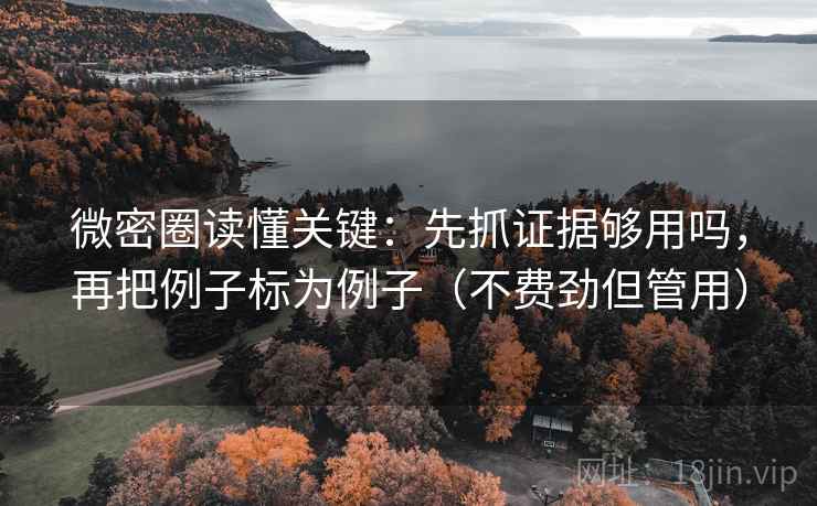 微密圈读懂关键：先抓证据够用吗，再把例子标为例子（不费劲但管用）