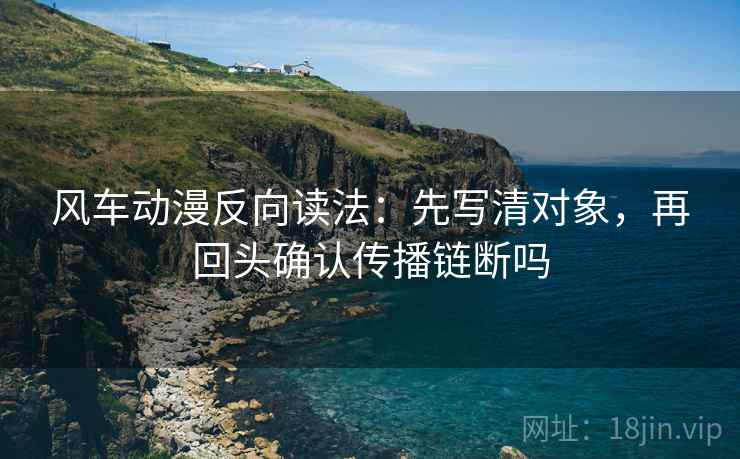 风车动漫反向读法：先写清对象，再回头确认传播链断吗